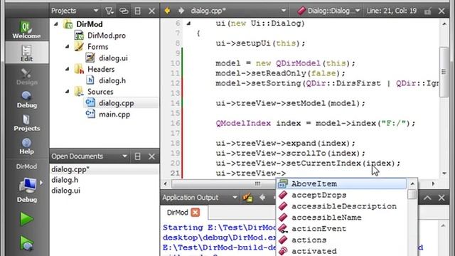 C++ Qt 48 - QDirModel And QTreeView