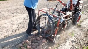 Картофелекопалка барабанного типа к мотоблоку с контейнером для сбора картофеля часть 3.