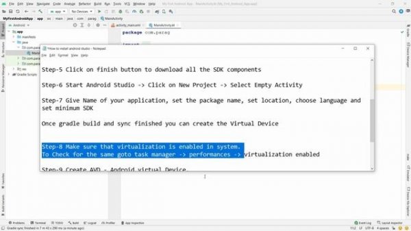 Download and install Android Studio Bumblebee on Windows and Test First Android App on Emulator