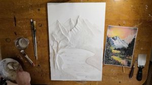 картина пейзаж из ШПАКЛЕВКИ