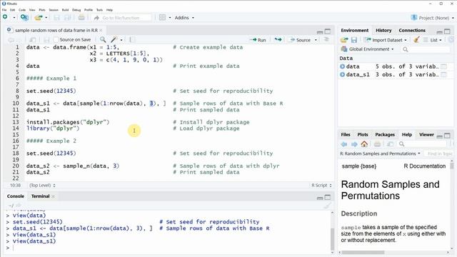 Sample Random Rows of Data Frame in R (2 Examples) | sample Function vs. sample_n of dplyr Package смотреть онлайн