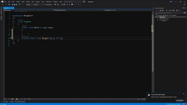 Merge Sort Algorithm in C#