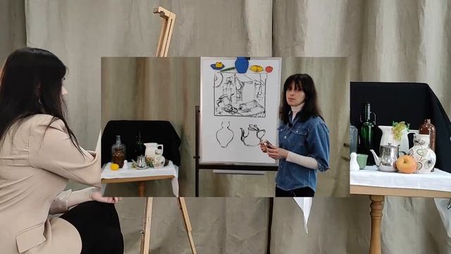 Тема 14. Композиция в натюрморте. Творческий натюрморт. "Тихая жизнь простых вещей". смотреть онлайн