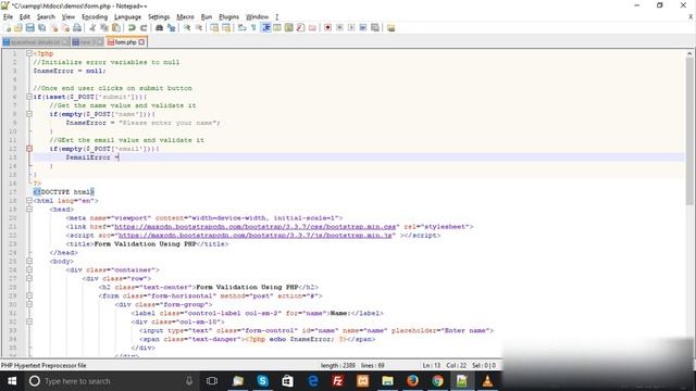 How to validate PHP form смотреть онлайн