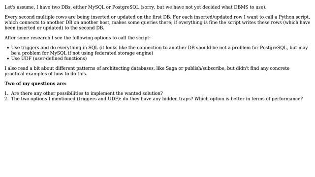 Databases: MySQL / PostgreSQL: how to call a script when a row inserted / updated смотреть онлайн