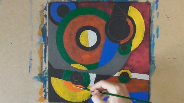 Acrylic Painting Easy | Abstract | Delaunay Style Work #13 смотреть онлайн