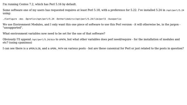 What PERL env vars need to be set for a local install? смотреть онлайн