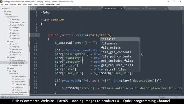 #65 PHP Ecommerce website development | Adding images to products 4 | MVC OOP - Quick programming смотреть онлайн
