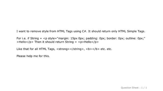 HTML : Remove style from HTML Tags using Regex C# смотреть онлайн