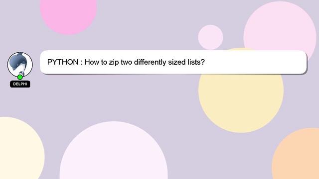 PYTHON : How to zip two differently sized lists? смотреть онлайн