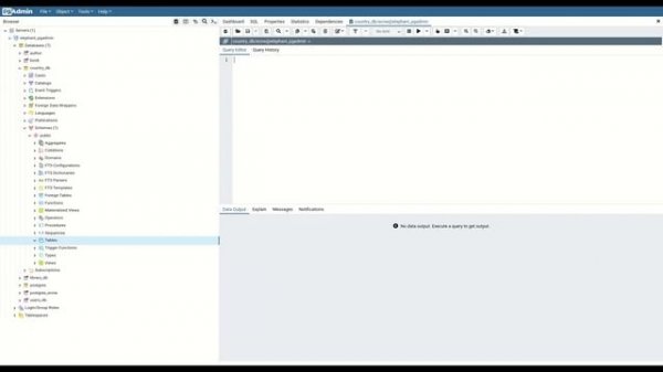 Create postgreSQL table using pgadmin4