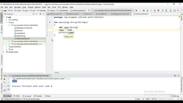 Kotlin in Hindi (Lecture 11), null value Rules - Full tutorial on Android App Development смотреть онлайн