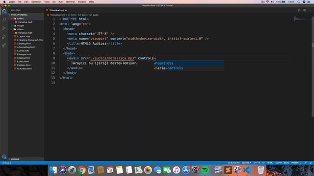 #15 HTML5 - Audios (Sesler) [HTML, CSS, Flexbox , Bootstrap Eğitim Serisi ] смотреть онлайн