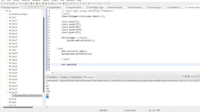 Stack Implementation Using Collection Framework in Java. #stack #java смотреть онлайн