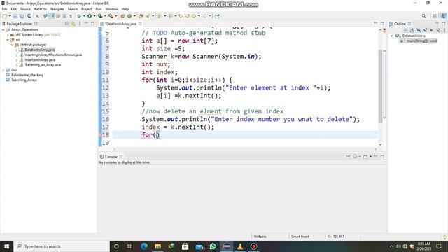 java program for delete an element from array смотреть онлайн