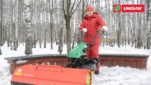 Уничтожаем СНЕГ!!!  Подметальная машина MasterYard, мотоблок  Caiman и минитрактор с щёткой.