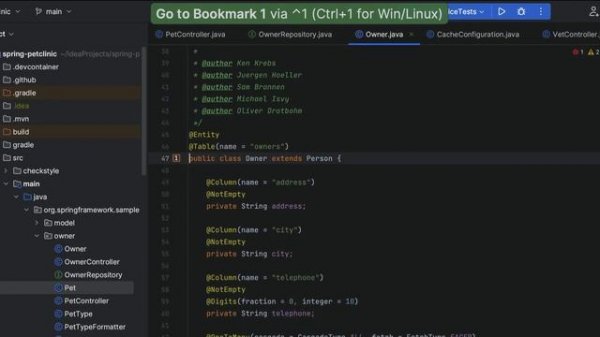Using bookmarks in IntelliJ IDEA