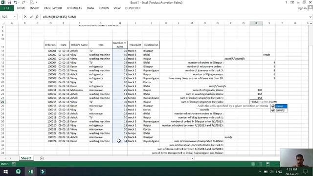 Sumifs in excel | countifs in excel |sumifs and countifs in excel | sumif in excel |countif in exce смотреть онлайн