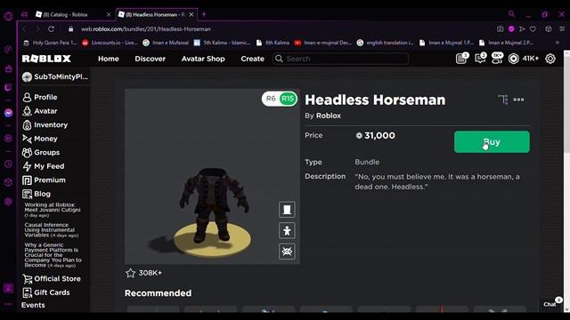 BUYING HEADLESS HORSEMAN IN ROBLOX (FREE?) смотреть онлайн