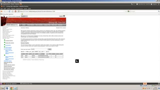 WebGoat - String SQL Injection смотреть онлайн