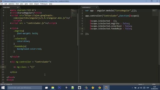 Curso Angular.js , 13.- Ng-class смотреть онлайн