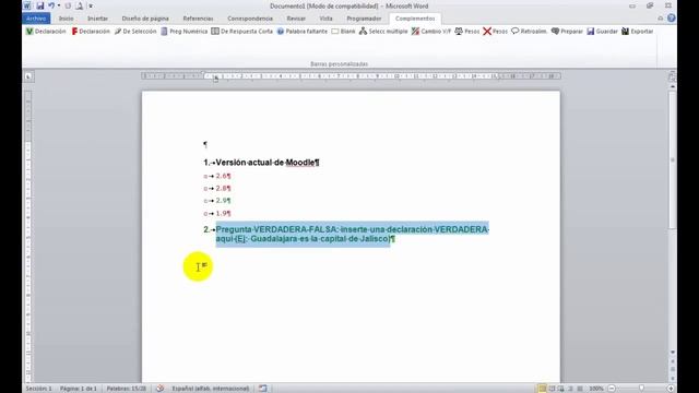 Creación en Word de preguntas para cuestionarios Moodle смотреть онлайн