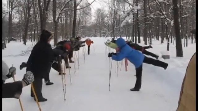 Nordic walking: Делаем ласточку смотреть онлайн