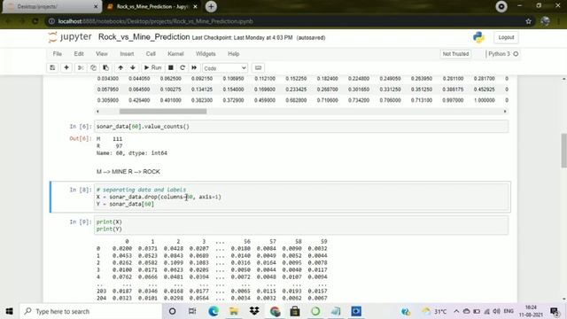 Rock vs Mine Prediction Model using python смотреть онлайн