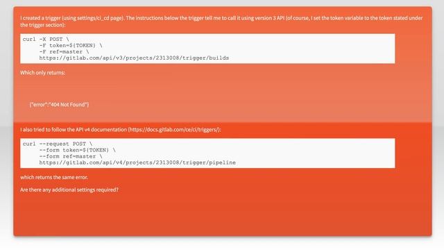 Gitlab Trigger API returns 404 смотреть онлайн