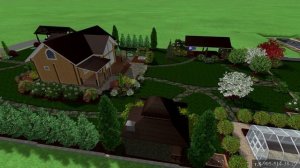 Экспресс проект ландшафтного дизайна участка с уклоном вытянутой формы20 соток