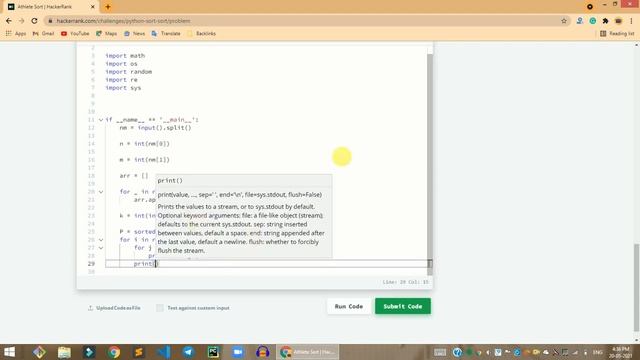 HackerRank Athlete Sort problem solution in Python | Python problems solutions | Programmingoneonon смотреть онлайн