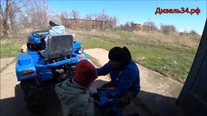 Подготовка огорода минитрактором Русич Т-12. "Семья в деревне"