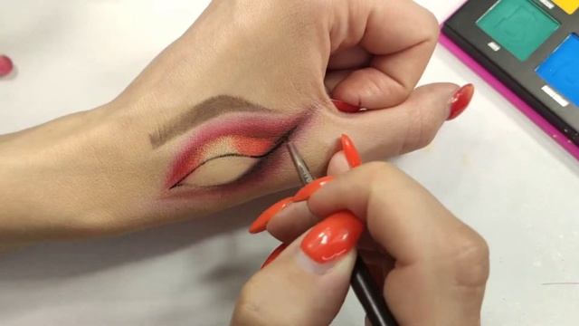 Макияж на руке | макияж глаз красными тенями смотреть онлайн