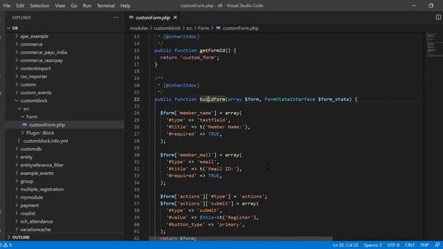 Creating a custom form in a block in Drupal 8, Drupal 9 in hindi смотреть онлайн