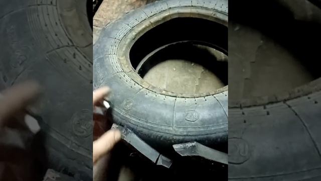 Шина с протектором,, Ёлочка,,для мотоблока своими руками. do-it-yourself herringbone tire tread смотреть онлайн