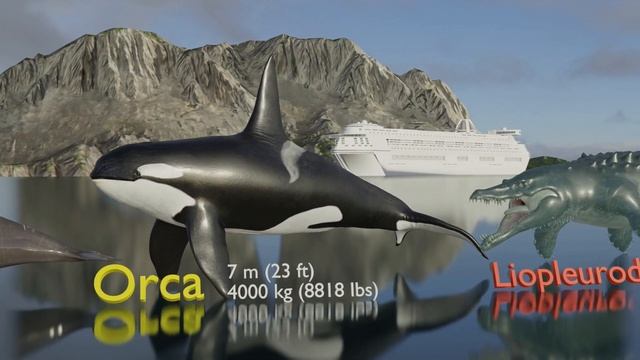 Sea Monsters Size Comparison