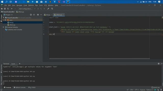 2-dars | Telegram Bot Python: komandalarga javob yozish смотреть онлайн