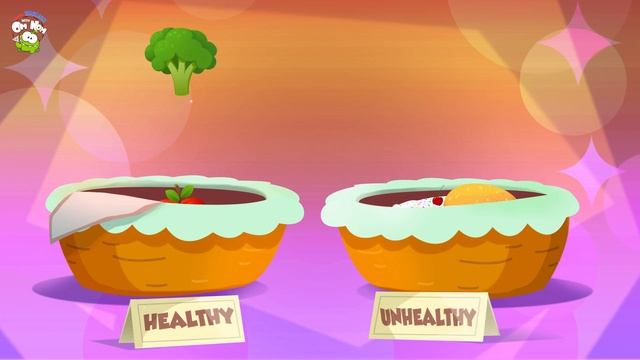 Junk Food Vs Healthy Food | What will Om Nom choose? | Fun Learning Cartoons for Kids смотреть онлайн