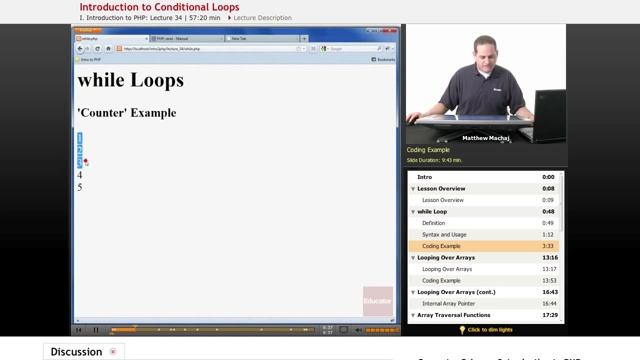"While Loops" | PHP with Educator.com смотреть онлайн