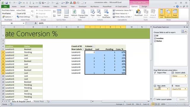 How to calculate conversion ratios using Excel Pivot tables смотреть онлайн