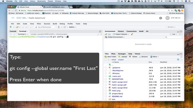 STAT 385 SU18: Configuring git on RStudio Cloud смотреть онлайн