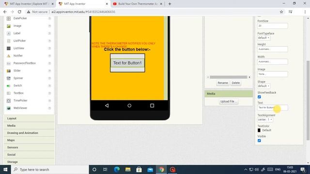HOW TO MAKE YOUR OWN THERMOMETER APP IN MIT APP INVENTOR 2