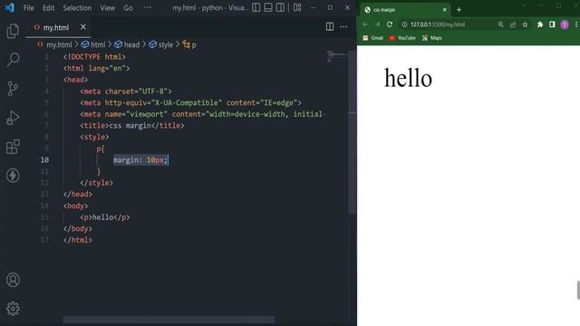 css margin property | css tutorial смотреть онлайн