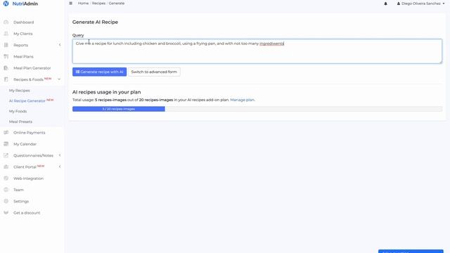 Generate recipes with Artificial Intelligence - NutriAdmin plus ChatGPT/Open AI - complete nutritio смотреть онлайн