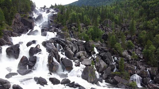 Uchar waterfall (Chulchinsky). Mountain Altai. DJI Mavic Mini drone video. Водопад Учар Горный Алта смотреть онлайн