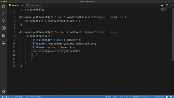 How to convert excel file into JSON object by using JavaScript