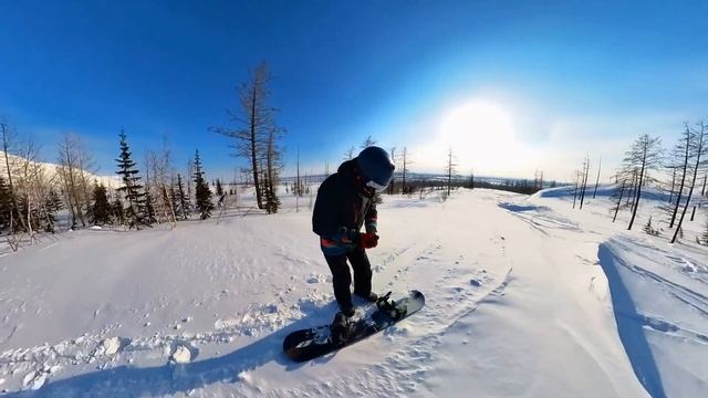 Сноуборд. Учусь катать на Красных камнях. Норильск. Талнах. горы Хараелах. 29.03.2023