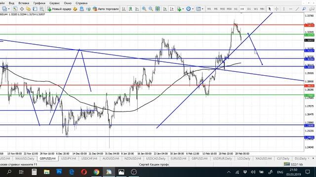 Анализ рынка Forex от 4.03.2019г. Неделя до экспирации. смотреть онлайн