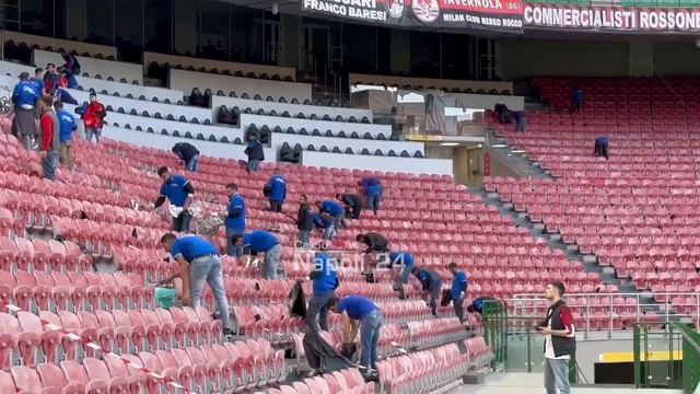 Coreografia Milan Napoli, i preparativi a San Siro! ?️ смотреть онлайн