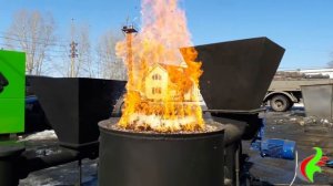 Чугунная горелка для работы на щепе, опилках, биомассе производства ВСКЗ